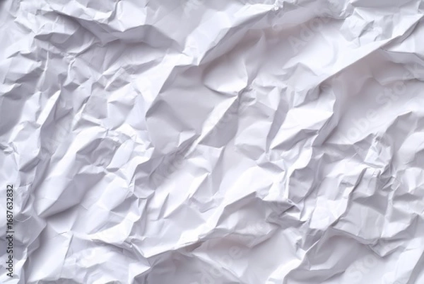 Fototapeta white crumpled paper note
