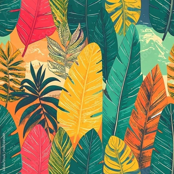 Obraz Vibrant tropical leaf pattern (1)