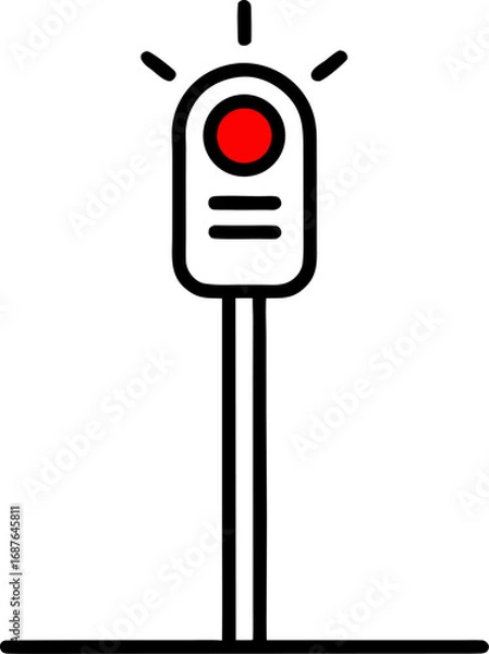 Fototapeta Road signal outline icon vector on white background 