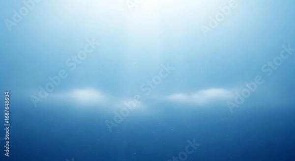 Fototapeta Dreamy underwater scene with soft light filtering through the water, creating a serene and ethereal atmosphere, perfect for backgrounds, wallpapers, or designs seeking a calming and peaceful vibe