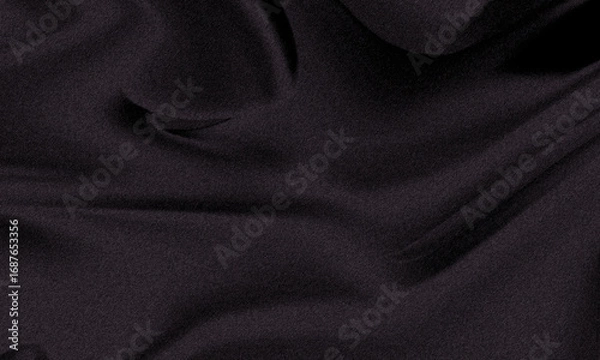 Fototapeta Textured abstract dark gray fabric surface with subtle creased folds and soft shadow play creating a deep atmospheric and moody backdrop