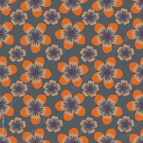 Fototapeta cute flower pattern image for fabric textile or wall decoration