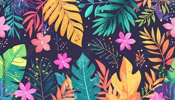 Obraz Vibrant tropical pattern