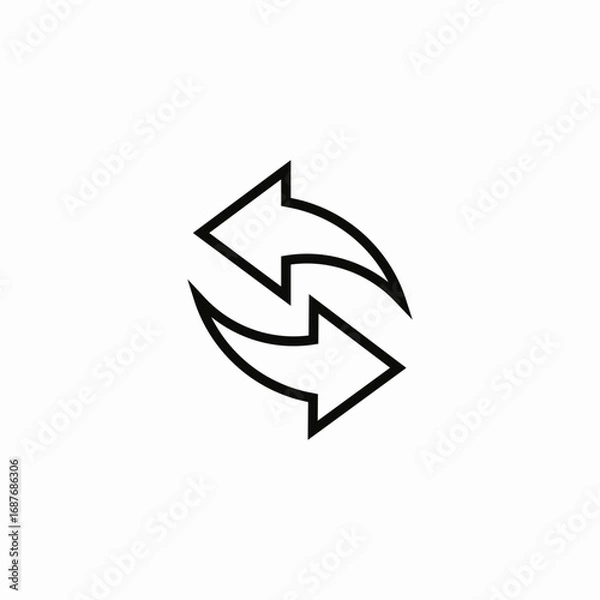 Fototapeta refresh arrows icon sign vector