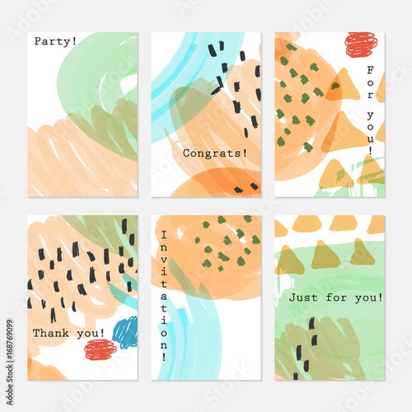 Fototapeta Doodle triangles scribbles orange on white