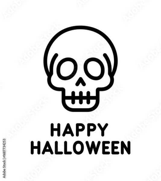 Obraz Skull illustration with Happy Halloween text