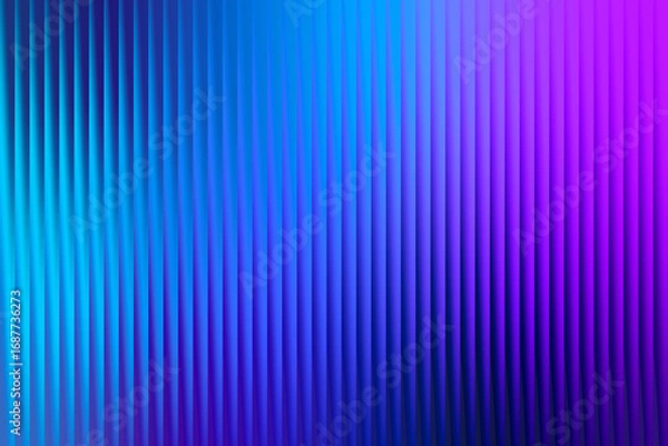 Fototapeta Abstract background with vertical ribbed texture in shades of bright blue and vibrant purple, creating a gradient