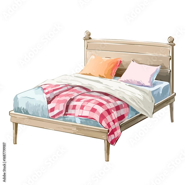 Fototapeta ナチュラルインテリアのベッド