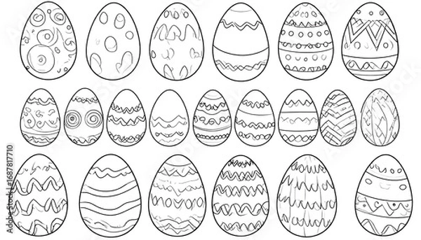 Obraz Black and white Easter eggs