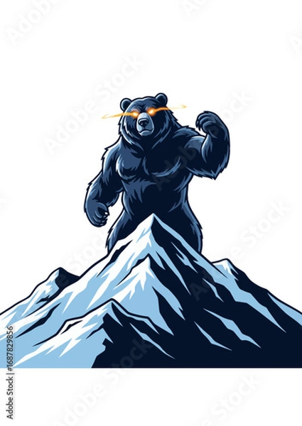Obraz Powerful Bear on Mountain Peak