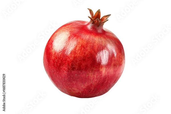 Fototapeta Ripe pomegranate isolated on transparent background with clipping path, cutout PNG for product mockup or design use