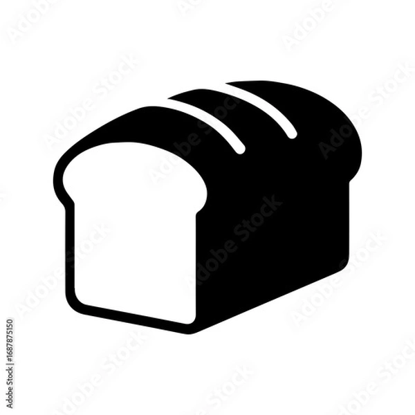 Fototapeta Bread loaf icon with transparent background
