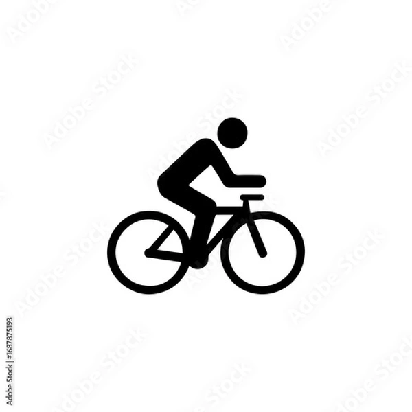 Fototapeta Cyclist bicycle signage icon with transparent background for traffic safety and urban transportation design
