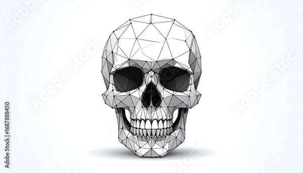 Obraz Polygonal skull graphic