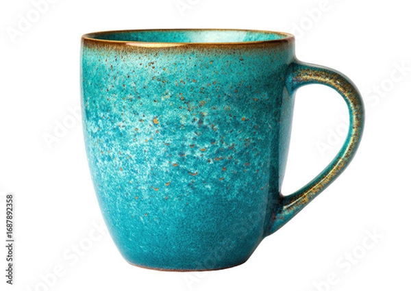 Obraz Teal ceramic mug with a warm brown gradient