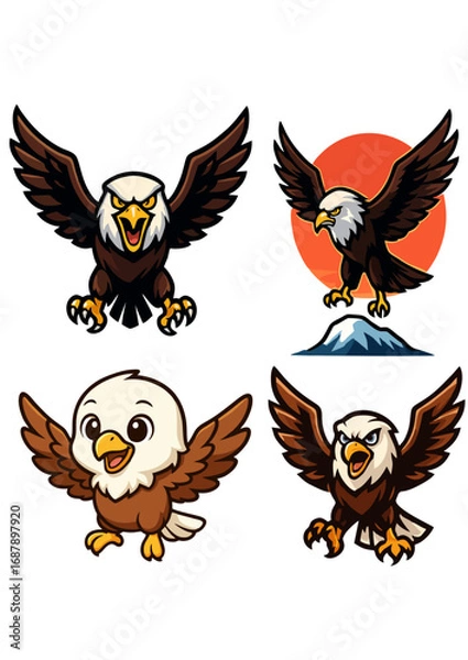 Obraz Eagle Mascot Set Cute, Fierce, and Dramatic Styles