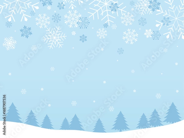 Obraz 冬景色の背景_ベクターイラスト