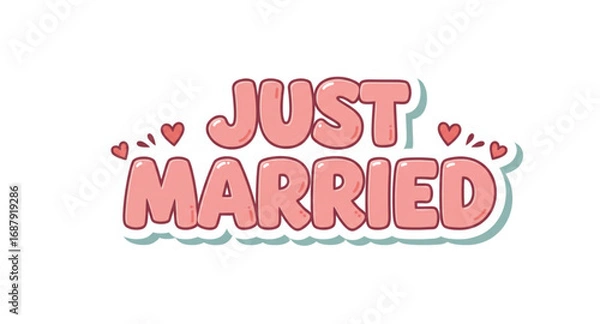 Obraz Just married text