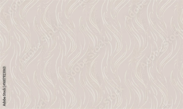 Obraz Subtle Feather Pattern on Light Beige Background for Elegant Wallpapers and Textile Prints Seamless