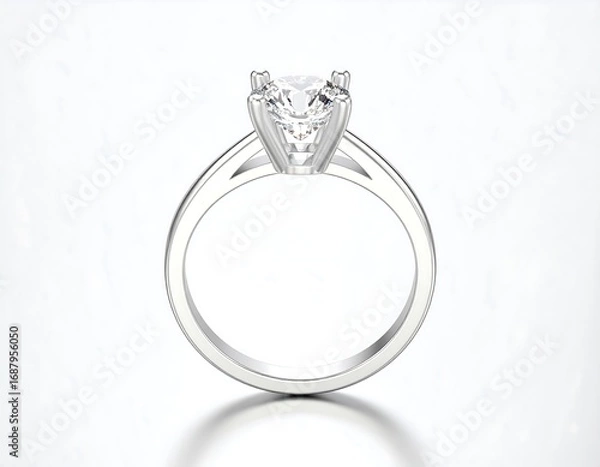 Fototapeta Elegant solitaire diamond ring