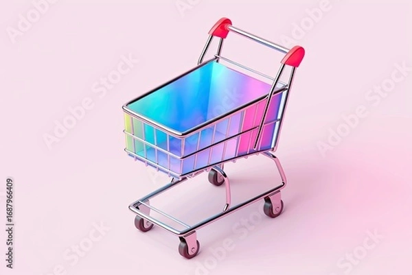 Fototapeta Vibrant Color Image of Gradient Ecommerce Square Flyer Template