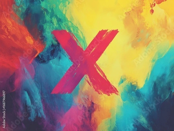 Fototapeta high quality visual of a colorful background with the text x on it
