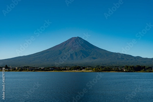 Fototapeta 河口湖から見た夏の富士山