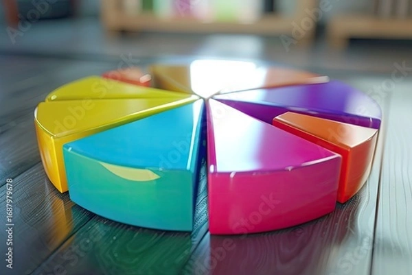Fototapeta High Definition Image of Colorful Financial Pie Chart
