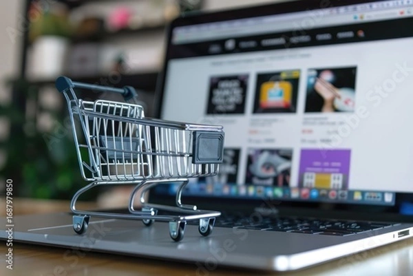 Fototapeta Premium Quality Visual of Ecommerce Discounts Landing Page Template