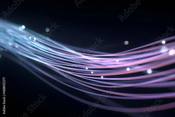 Obraz Abstract light streaks with bokeh on dark background