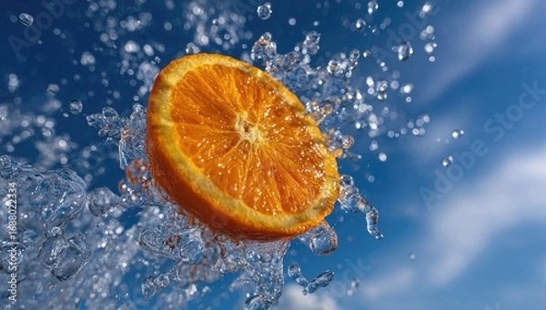 Obraz Orange slice in water splash (1)