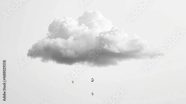 Fototapeta Single Cloud with Rain Drops, and Sky.