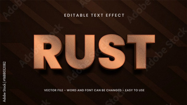 Fototapeta Metal rust text effect  editable strong 3d text effect