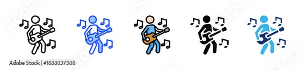 Obraz Playing Music Icon Collection With Multiple Styles