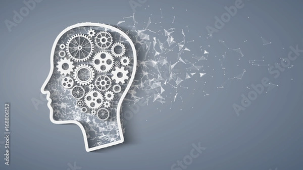 Obraz cog wheels forming a brain