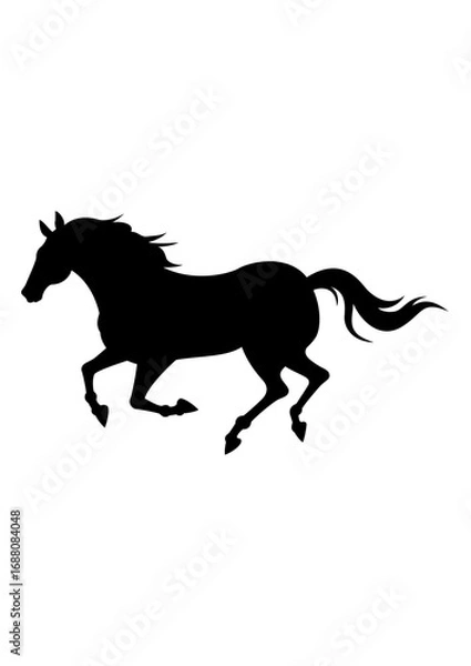 Obraz 走る馬のシルエット