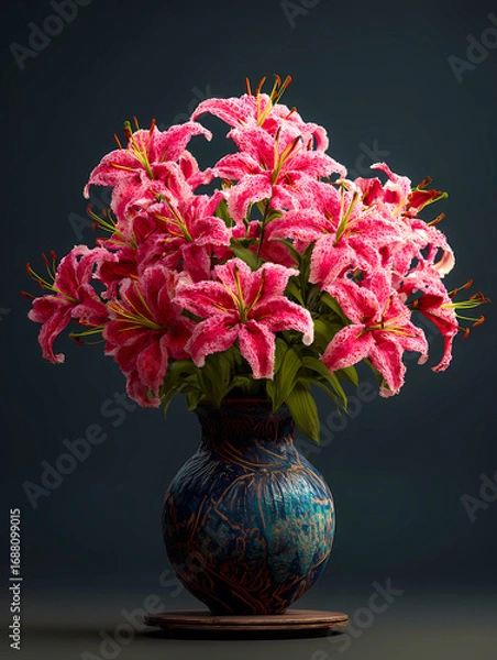 Fototapeta 花瓶に生けられたオニユリ