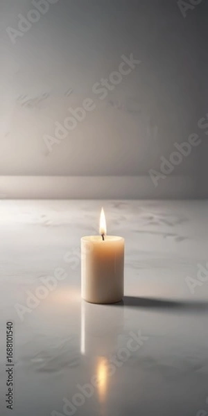 Fototapeta Elegant white marble floor with a single
