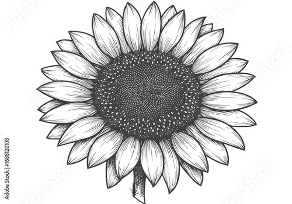 Fototapeta Isolated Illustration Of Sunflower On Transparent Background