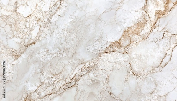 Fototapeta The image shows a detailed close-up of white marble, featuring a pattern of thin brown veins that create a natural, elegant design.