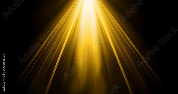 Fototapeta Overlays, overlay, light transition, effects sunlight, lens flare, lights leaks. High-quality stock image of sunrays effects, yellow flare glow isolated on black background for design. Generative AI 