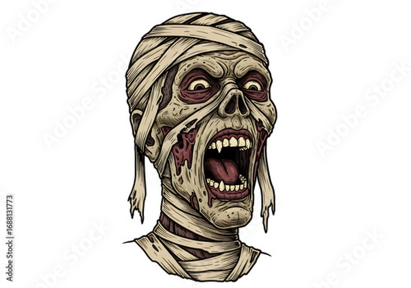 Obraz Isolated Mummy Head Illustration With Transparent Background