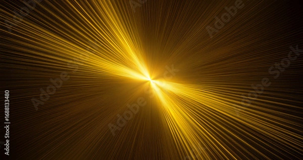Fototapeta Overlays, overlay, light transition, effects sunlight, lens flare, lights leaks. High-quality stock image of sunrays, yellow flare glow isolated on black background for design. Generative AI 