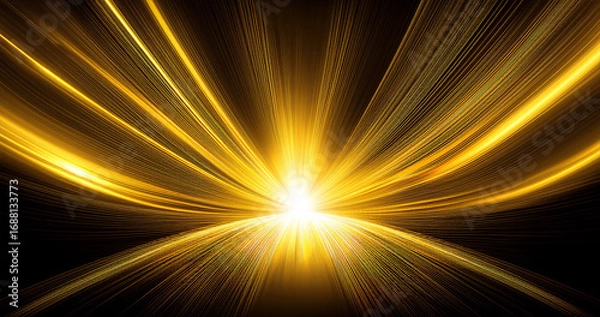 Obraz Overlays, overlay, light transition, effects sunlight, lens flare, lights leaks. High-quality stock image of sunrays, yellow flare glow isolated on black background for design. Generative AI 