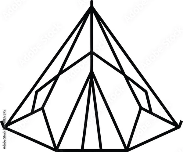 Fototapeta Tent Minimal Outline Vector