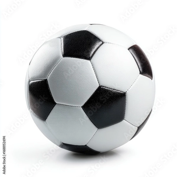 Obraz Black and white soccer ball, isolated on white background