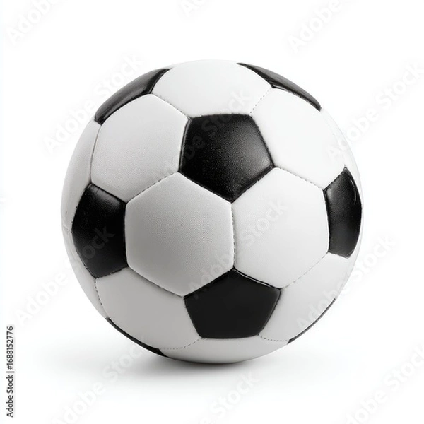 Obraz Soccer ball, white and black, hexagonal panels, isolated