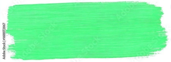 Obraz Bright lime green paint stroke on white background