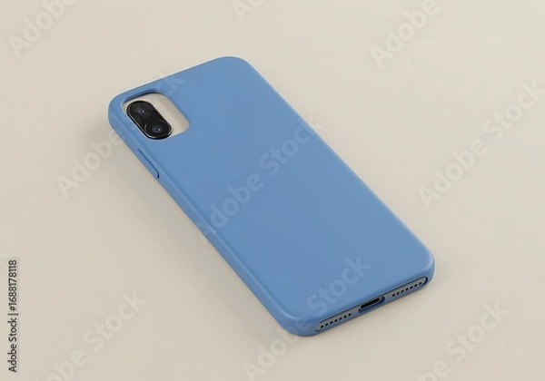 Fototapeta Light Blue Phone Case Minimalist Design Modern Tech Accessory Protection for Mobile Devices Sleek and Stylish Phone Cover Trendy Mobile Style