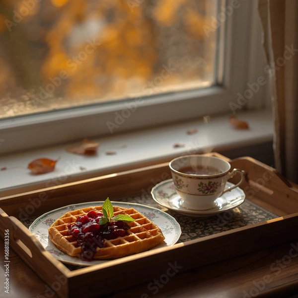 Fototapeta coffee and cake